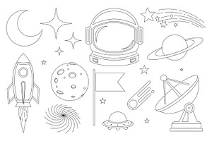Outline Drawings of Space, an Object Illustration by Saba Vector