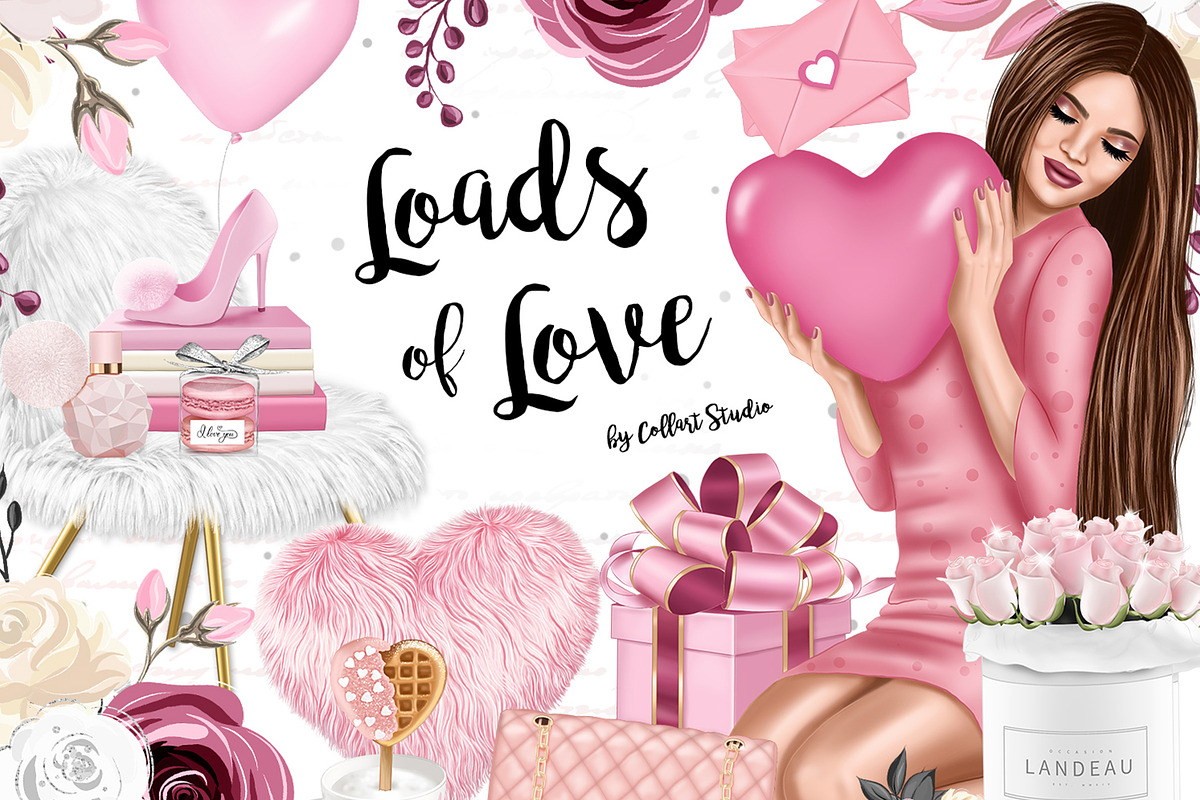 Valentine Day clip art, Romantic, an Illustration by Collart Studio (Photo 1 of 10)
