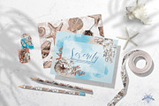 SERENITY | Watercolor ocean set, an Animal Illustration by Tanya Vollar (Thumbnail 3 of 13)