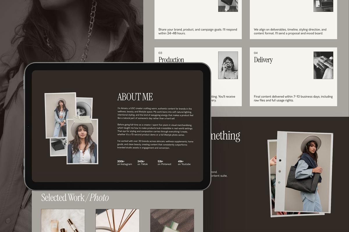 UGC Portfolio Template | Canva, a Landing Page Template by tendercult (Photo 2 of 7)