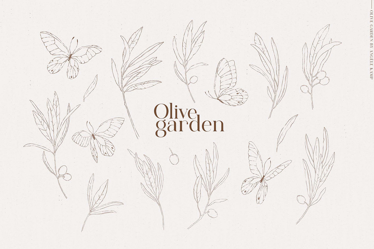 Olive garden watercolors clipart, an Object Graphic by Angele Kamp (Photo 8 of 9)