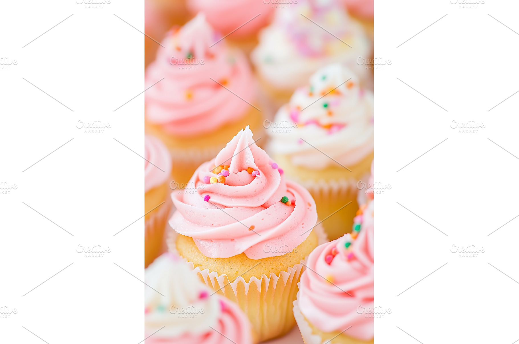 Pink and white cupcakes with, a Food & Drink Photo by Lermont51