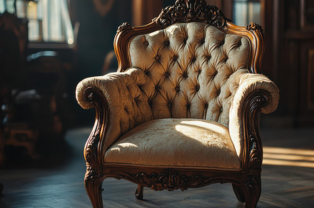 Ornate armchair: A luxurious and com, a Background Photo by Pixeness