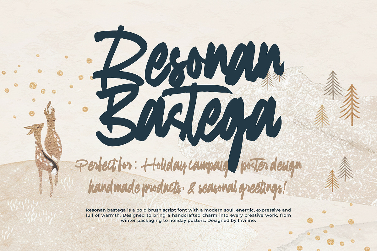 Resonan Bastega - Bold Brush Script, a Script Font by Inviline.co (Photo 2 of 10)