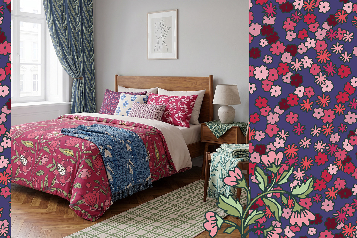 Folk Floral Seamless Patterns, a Pattern Graphic by Sonulkaster (Photo 12 of 15)