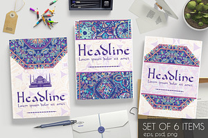 Decorative ornamental cards set, a Brochure Template by LineTale