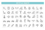 Cycling equipment icons set, an Outline Icon by Tettygreen (Thumbnail 1 of 2)