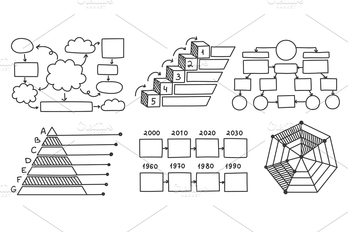 Hand drawn presentation charts, a Finance Illustration by winwin.art