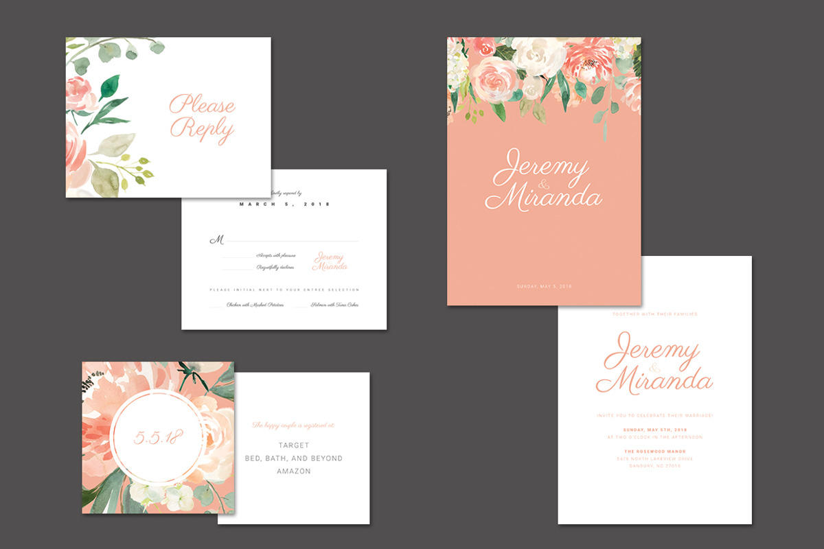 Modern Floral Wedding Suite, an Invitation Template by Prixel Creative (Photo 2 of 5)