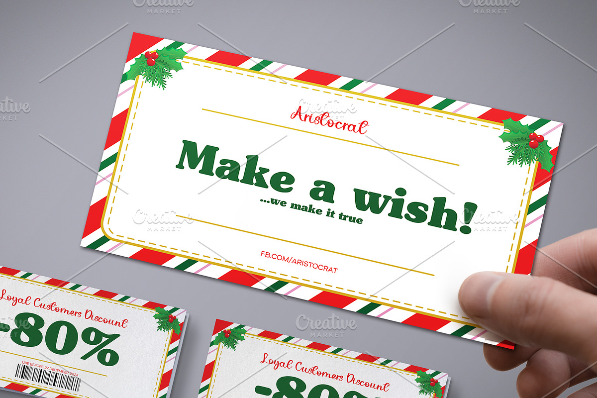 Festive Christmas Voucher, a Card Template by Tzochko (Photo 6 of 6)