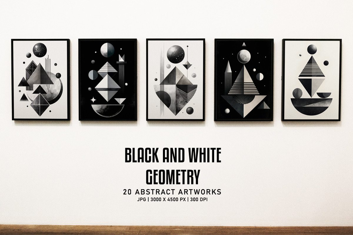 Black and White Geometry, a Decorative Illustration by Digital Art Creations (Photo 7 of 7)