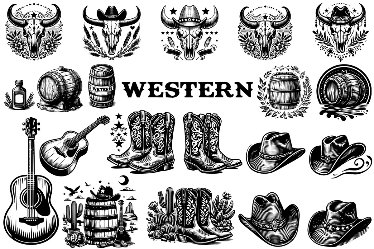 Western vector clipart, a Graphic by FITALARTSNEDIGI (Photo 2 of 9)