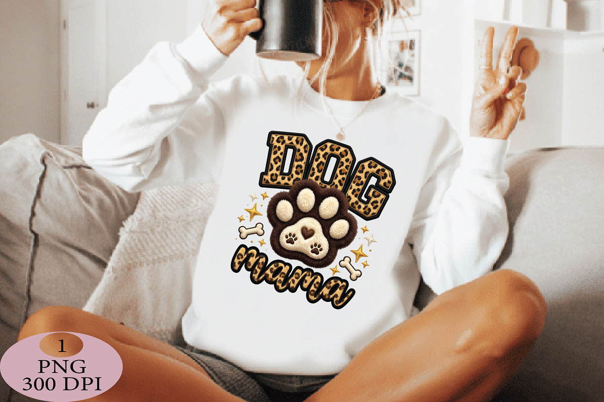 Dog Mama PNG Faux Yarn Chenille Leop, an Illustration by Daily.Designs (Photo 5 of 5)