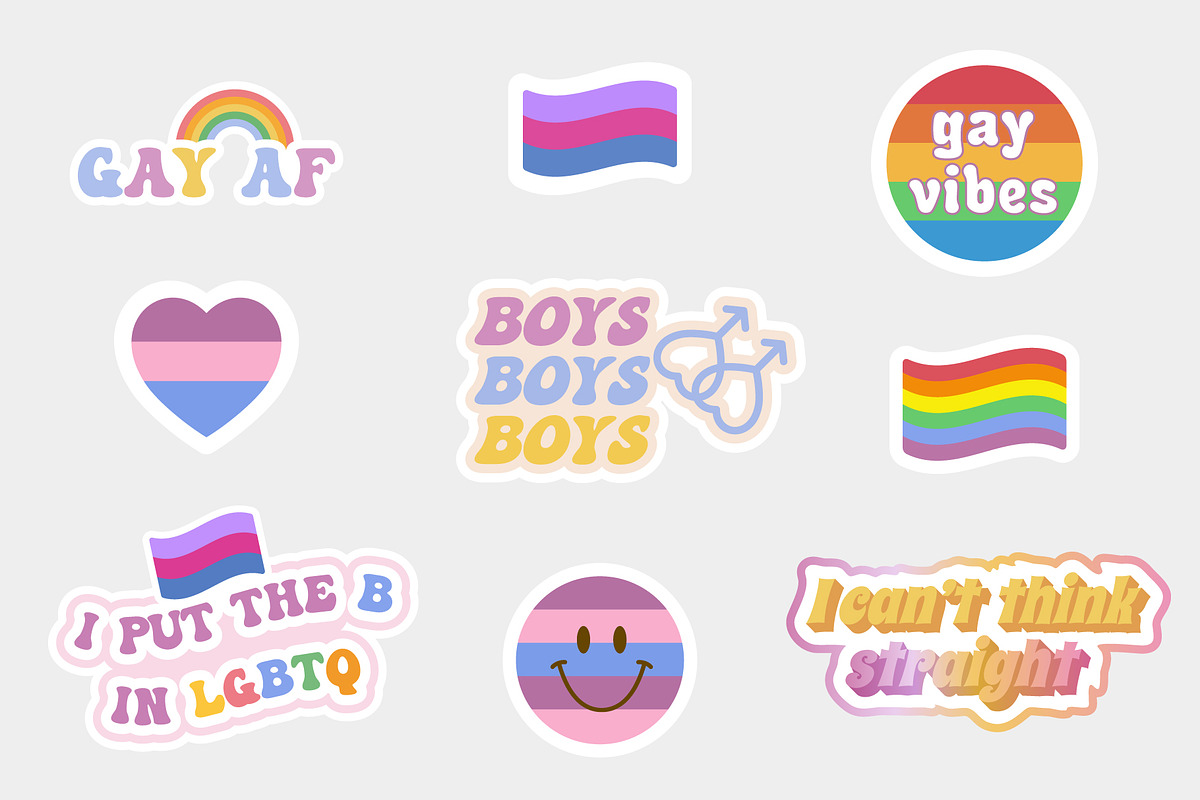 Pride Gay LGBTQ sticker pack vector, an Object Graphic by yabluko_draws (Photo 5 of 5)