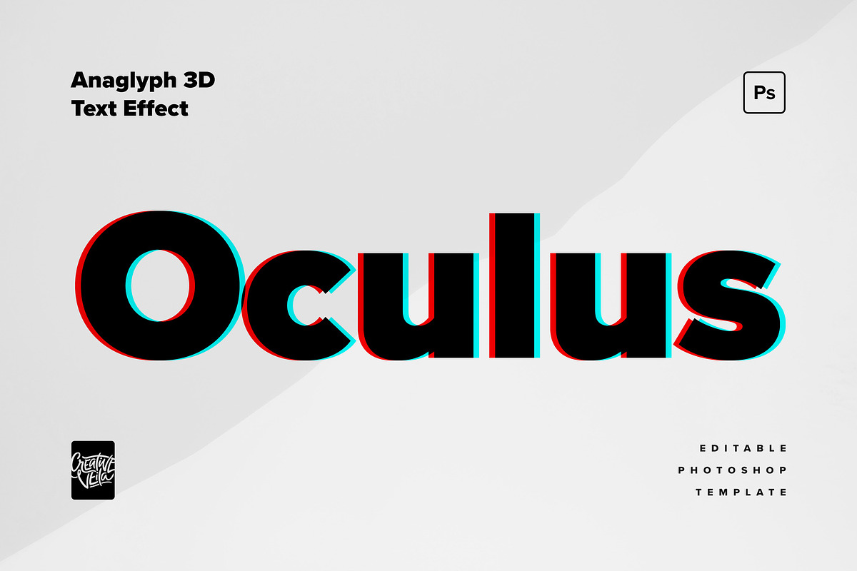 Anaglyph 3D Text Effect Mockup, a Brushes & More by veila.me (Photo 6 of 7)