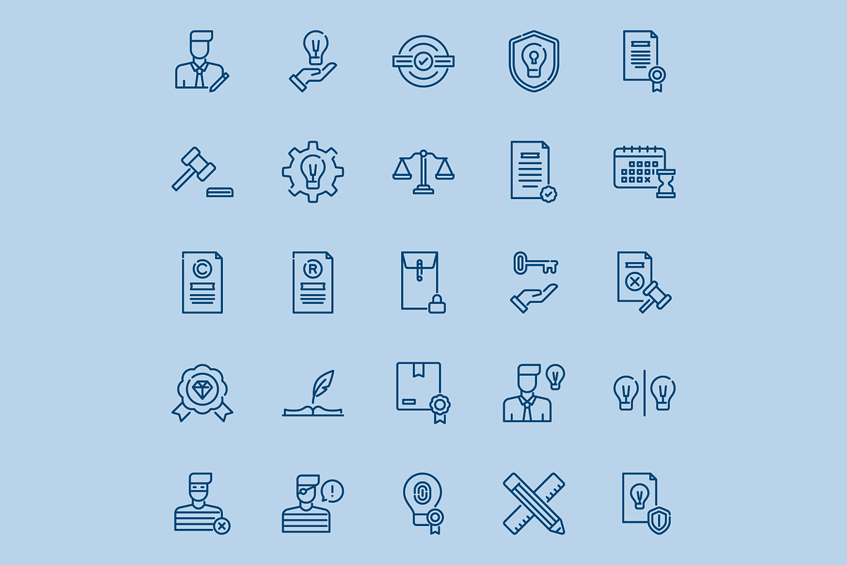 Intellectual Property Icon Set, an Icon by Berkah Studio