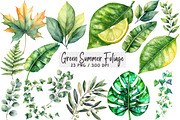 Green Summer Foliage Clipart, an Illustration by DreamArtGraphic (Thumbnail 1 of 4)