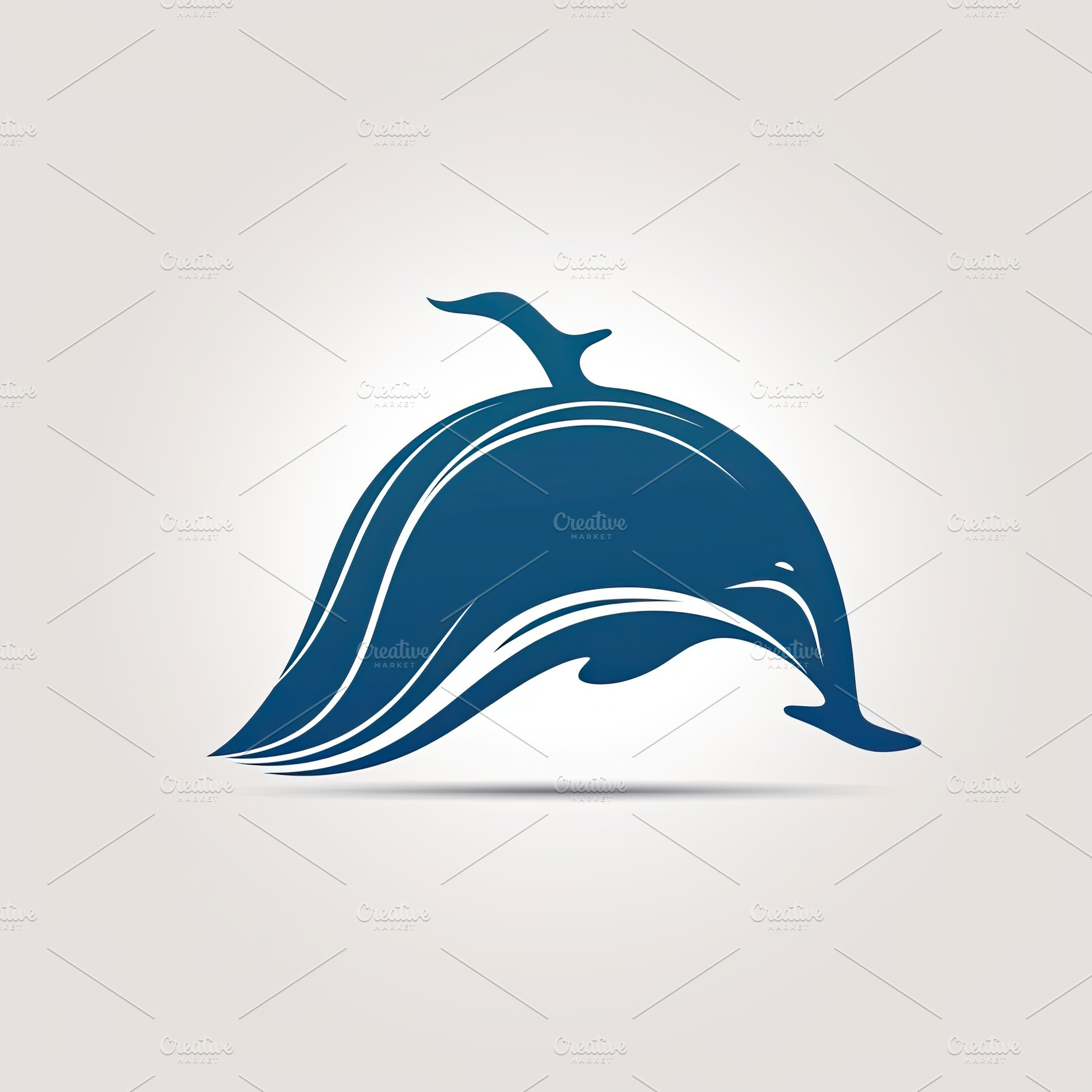 Blue whale logo minimalist and elega, a Photo by SaroStock