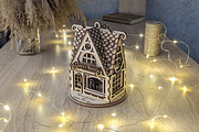 Santa's Christmas House - Laser Cut, an Object Graphic by VectorPainter (Thumbnail 4 of 9)