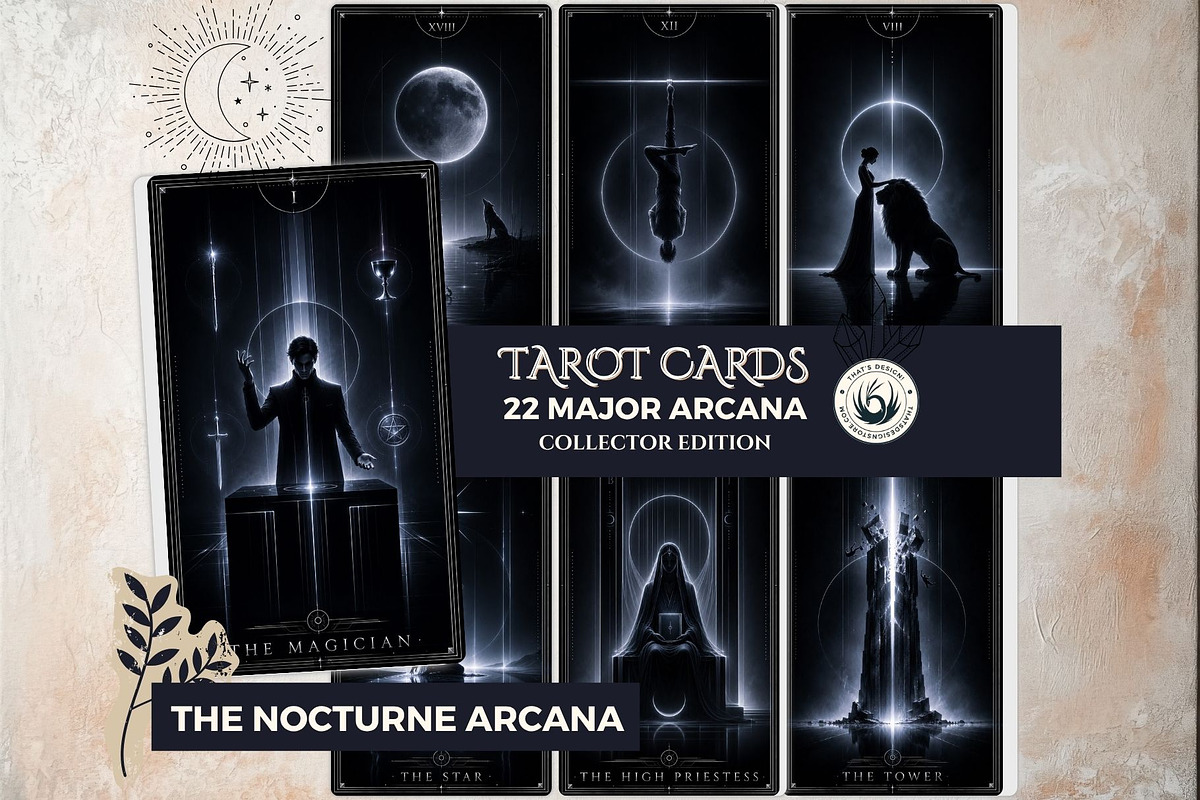 The Nocturne Arcana Dark Tarot cards, a Decorative Illustration by ThatsDesignArt (Photo 1 of 10)