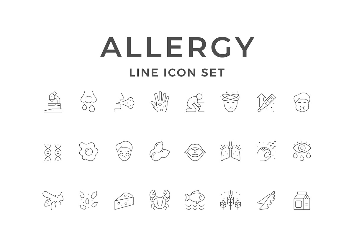 Set line icons of allergy, an Icon by motorama (Photo 1 of 2)