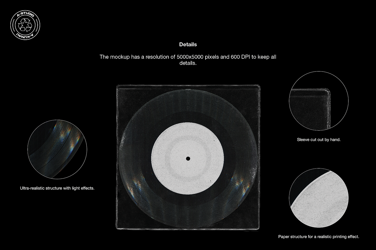 Retro Vinyl Mockup, a Product Mockup by A-Studio (Photo 6 of 7)