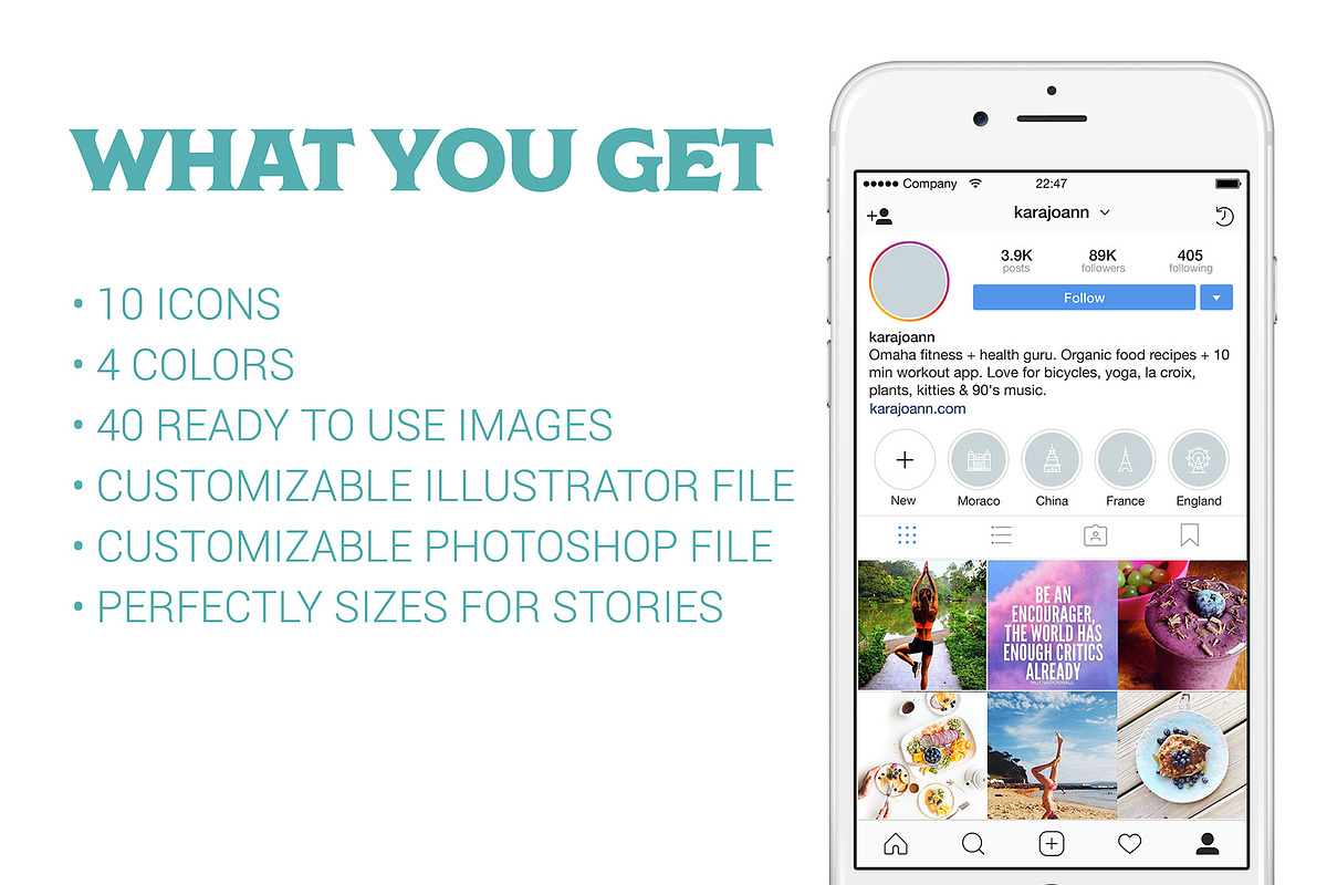10 Location Icons & Insta Stories, a Social Media Template by Em & Dash (Photo 4 of 5)