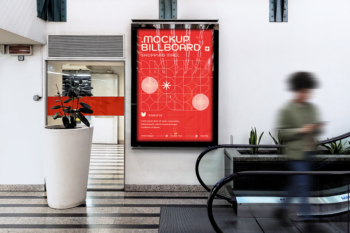 Shopping Mall Billboard Mockup, an Advertising Mockup by smishura (Photo 1 of 3)