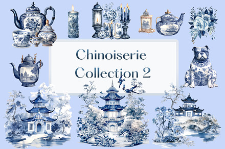 Watercolor Chinoiserie 2 Clipart