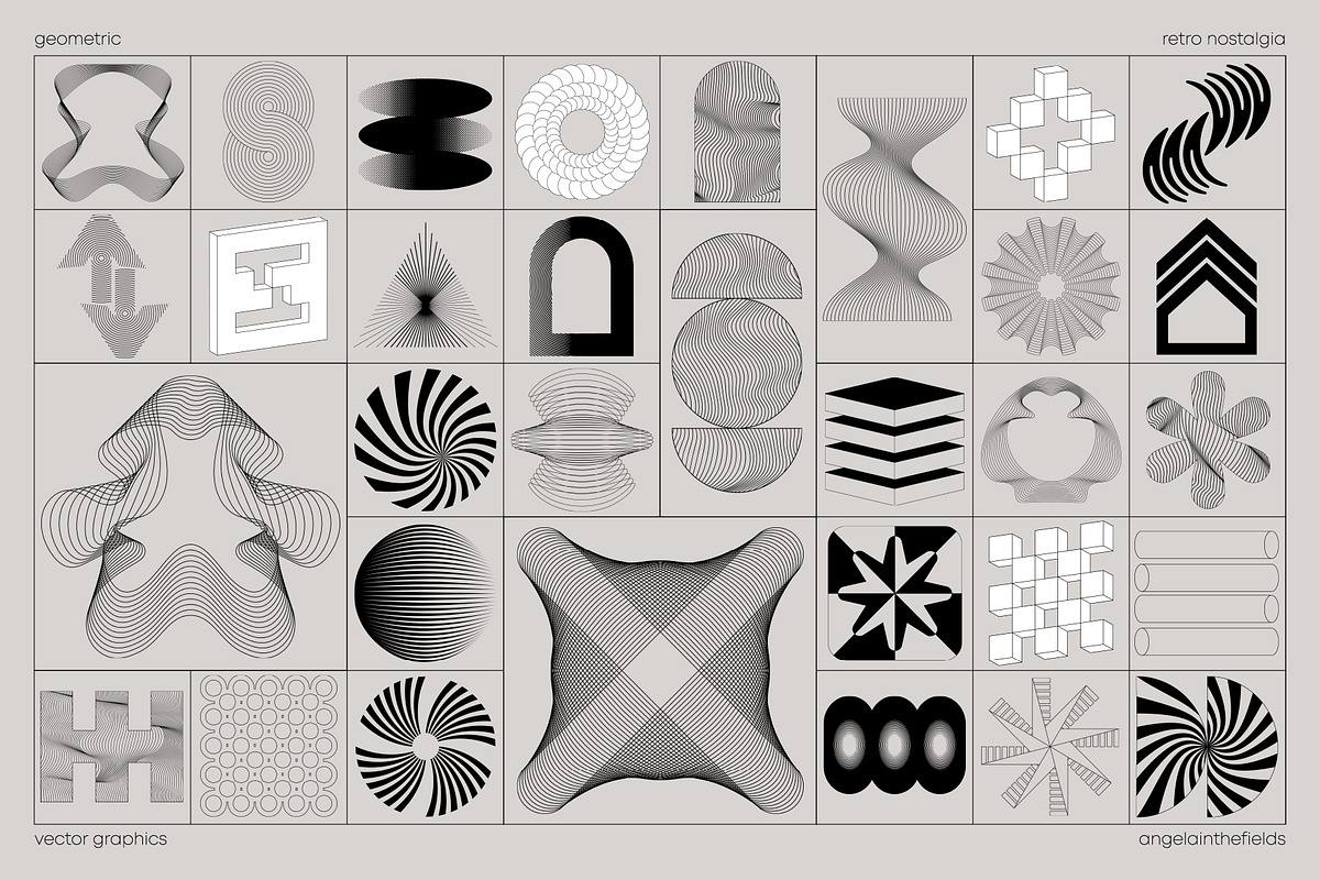 GEOCORPORATE Retro Vector Elements, an Object Graphic by angelainthefields (Photo 7 of 8)