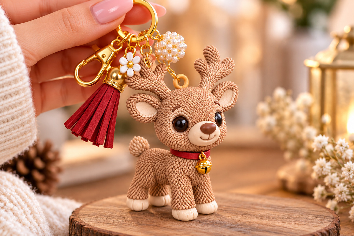Christmas Reindeer Keychain STL, an Object 3D Model by Layerology (Photo 2 of 3)