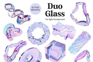 Colorful 3D Duo Glass Shapes Pack