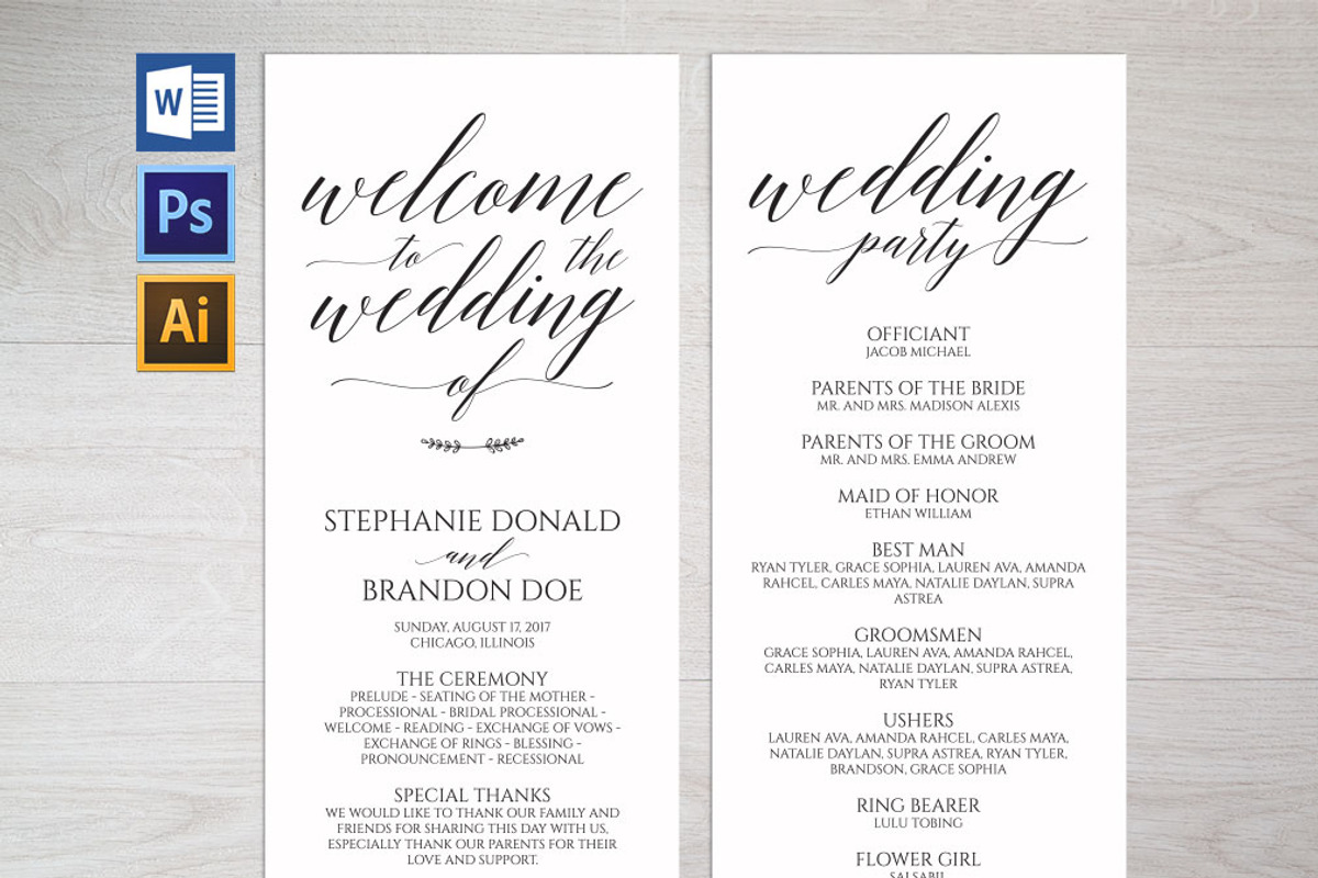 Rustic Wedding Program Template SHR1, an Invitation Template by Shafura_Wedding (Photo 1 of 4)