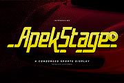 Apek Stage | Condensed Sport Display, a Font by Denustudios (Thumbnail 1 of 12)