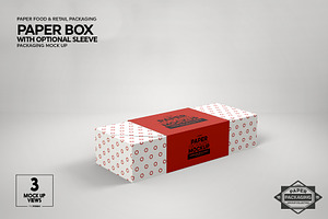 Paper Boxes With Sleeve Mockup