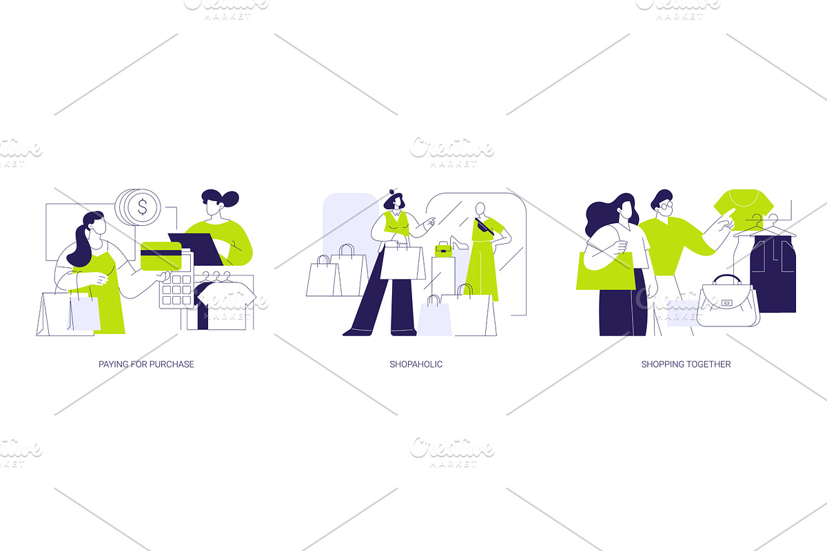 Shopping mall isolated cartoon, a Person Illustration by Visual Generation