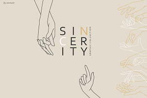 Sincerity. Line Art Hands