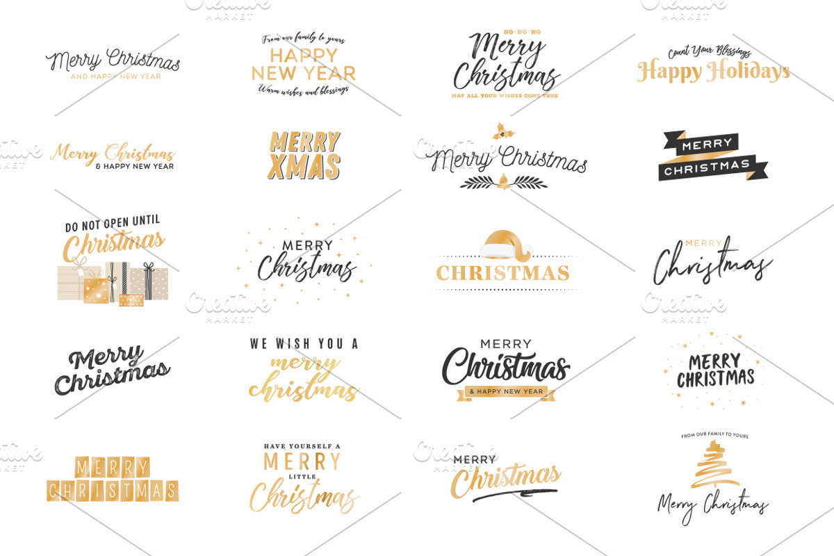 Holiday Christmas Vector Text Set, an Object Graphic by LineByLine (Photo 1 of 4)