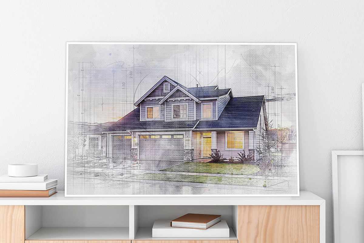 House Concept Sketch Art Effect, an Action Add-On by MRI STUDIO (Photo 7 of 29)