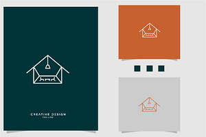 Line art logo icon of a modern house, a Graphic by art_creater