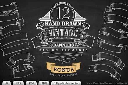 Vintage Banner Illustrations Vector