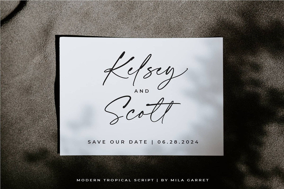 Modern Tropical Font Duo Logo Script, a Sans Serif Font by Mila Garret (Photo 14 of 14)