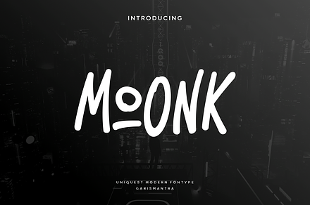 Moonk, a Script Font by garismantra