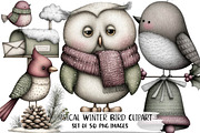 Whimsical Winter Bird Clipart, an Illustration by DreamPrint404 (Thumbnail 1 of 7)