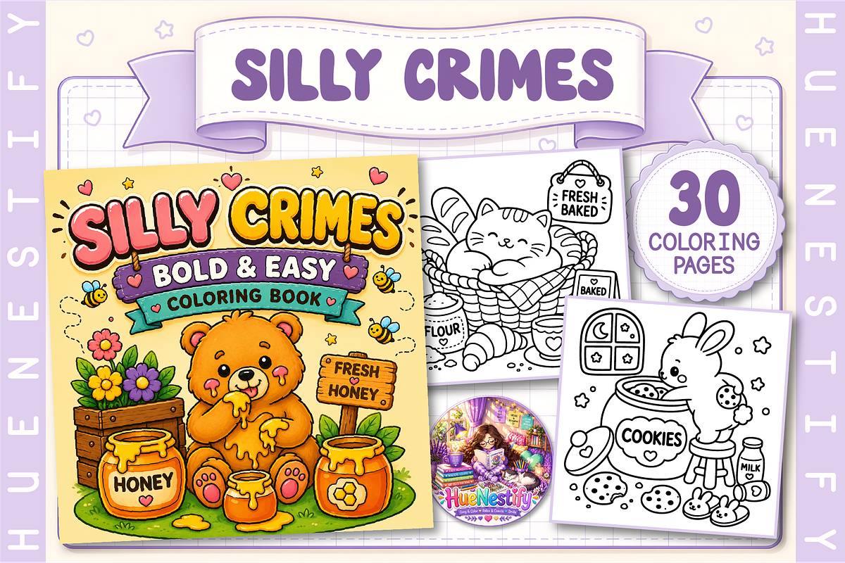 Silly Crimes Coloring Book, a Decorative Illustration by HueNestify (Photo 1 of 4)
