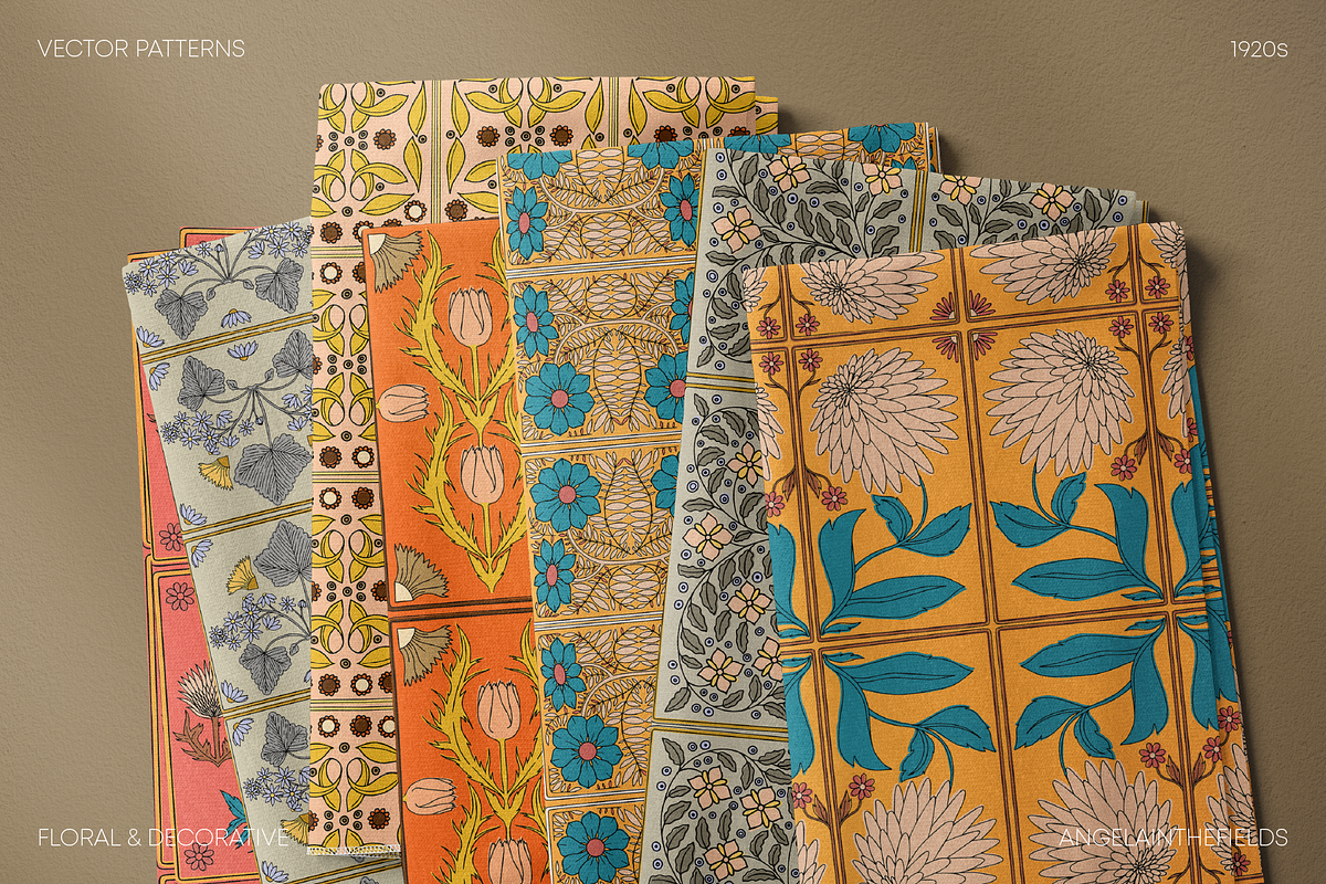 ArtDeco Floral Patterns, a Pattern Graphic by angelainthefields (Photo 11 of 13)