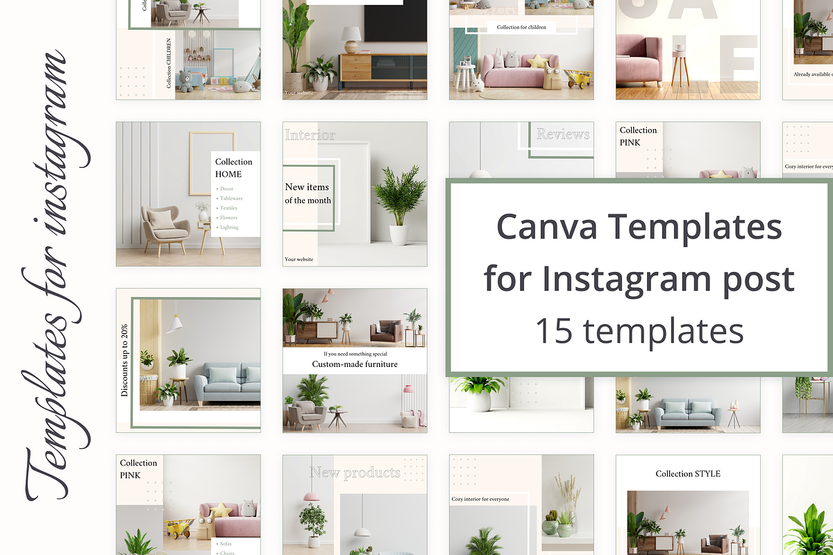 15 Instagram Templates for feeds, a Social Media Template by KaluginaWEB (Photo 1 of 6)