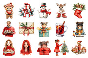 Watercolor Merry Christmas Clipart, an Illustration by Daily.Designs (Thumbnail 3 of 4)