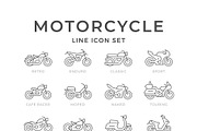 Set line icons of motorcycle, an Outline Icon by motorama (Thumbnail 1 of 2)