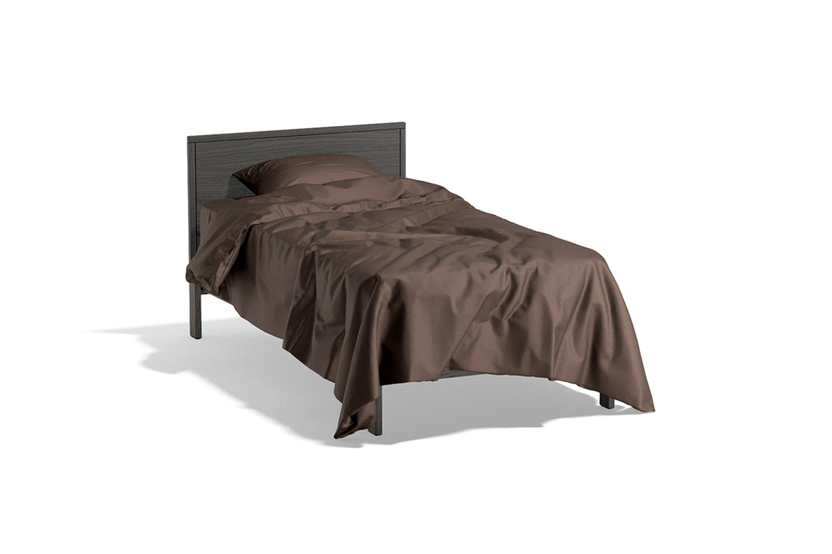 Brown Wooden Single Bed 3D Model, an Object 3D Model by rebrandy (Photo 1 of 10)